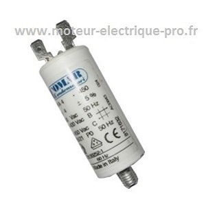 Condensateur cOMAR 4 µf 450 V à cosses sur www.moteur-electrique-pro.fr