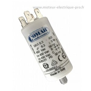 Condensateur COMAR 6.3uf 450V disponible sur www.moteur-electrique-pro.fr