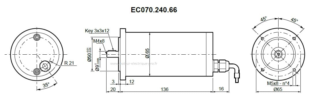 Moteur électrique Transtecno IP66 EC070.240.66