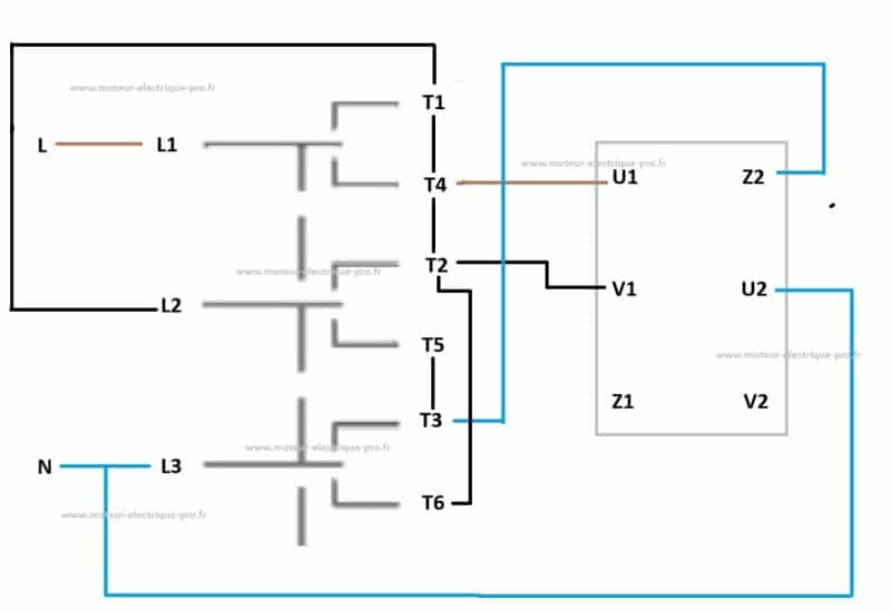 Comment inverser le sens de rotation d'un moteur monophasé avec une commutateur à CAME IMO CS20A-U3 ou PE20A-U3 branchement