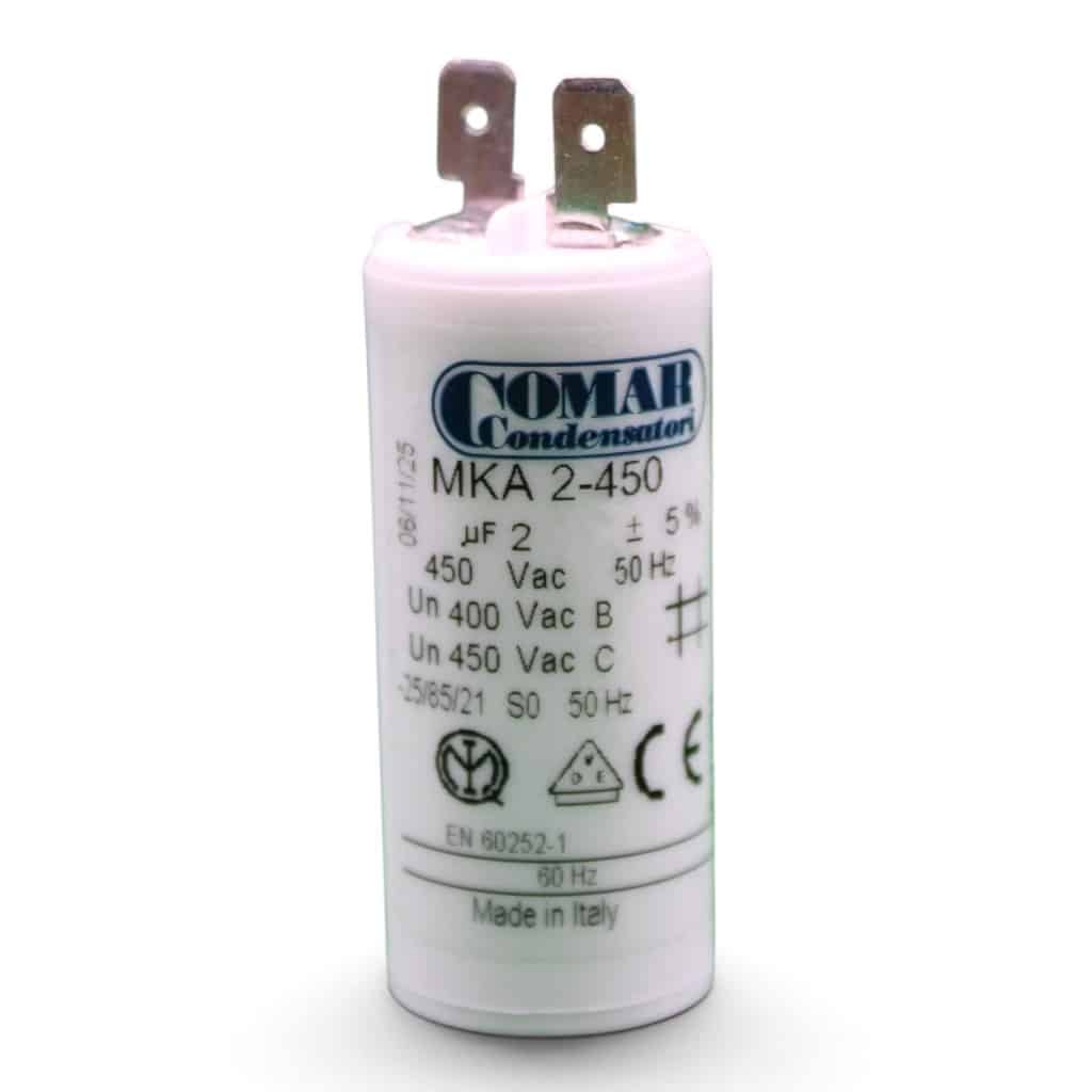 CONDENSATEUR COMAR MKA2-450 2uf 450V COSSES 8171031 face